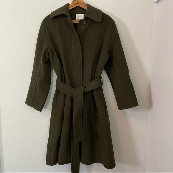 Vince Patch Pocket Wool-Blend Coat Pine Olive Size large - Picture 5 of 15